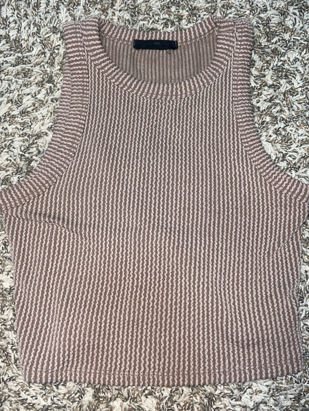 Sleeveless Ribbed Knit Tank in Rose Taupe